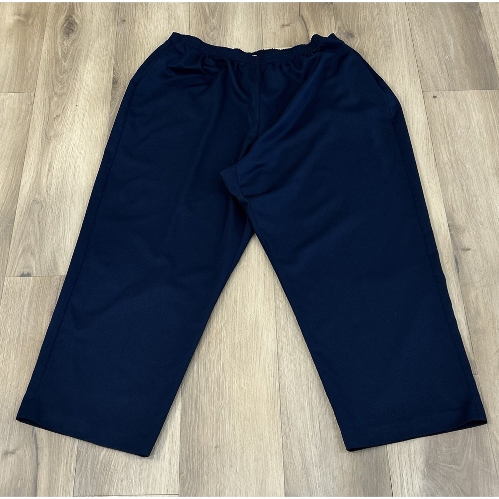 ALFRED DUNNER Women's Pants Pull-On Elastic Waist Blue 22W Pockets Stretch